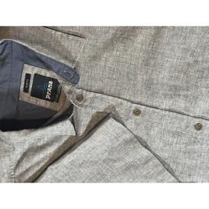 Prana Slim Fit Men's Short Sleeve Button-Up Hemp Blend Shirt Blue Grey Size XXL